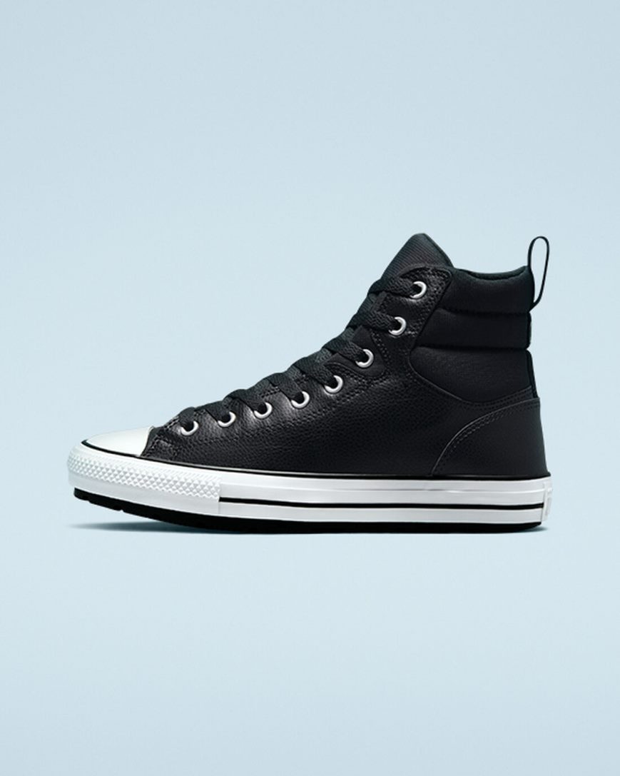 Zimne Cizmy Converse Chuck Taylor All Star Berkshire Vysoke Damske Čierne Biele Čierne | SK HWK11Z6